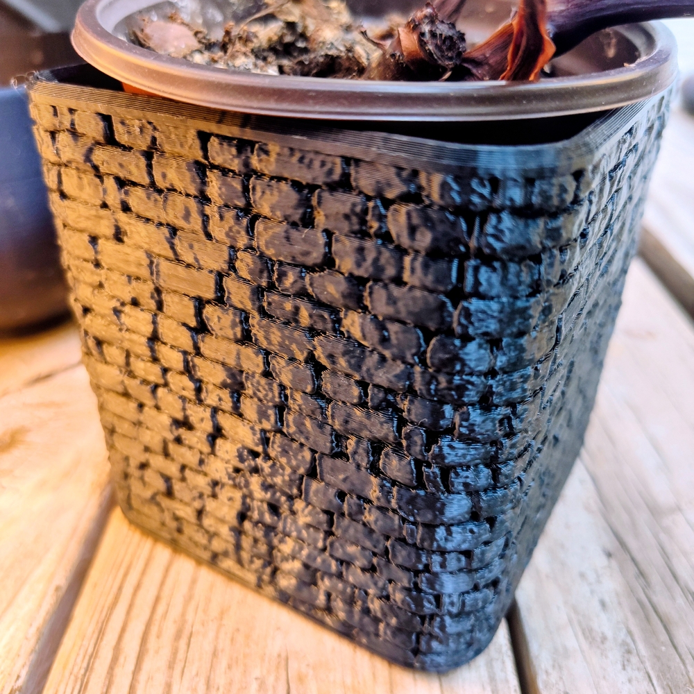 Textured Black Vase